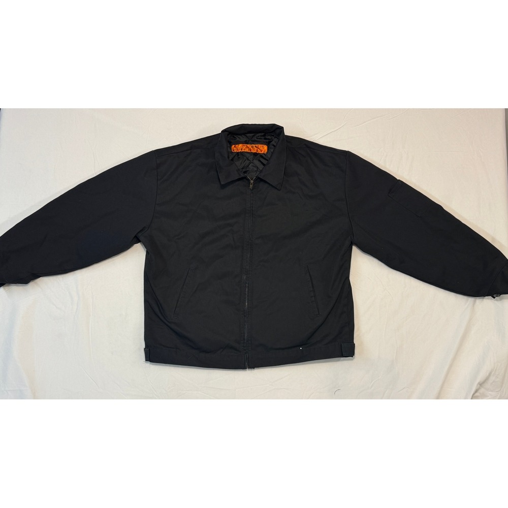 Red Kap Mens XL-RG Perma-Lined Panel Jacket Black Workwear JT38 BK XL Regular